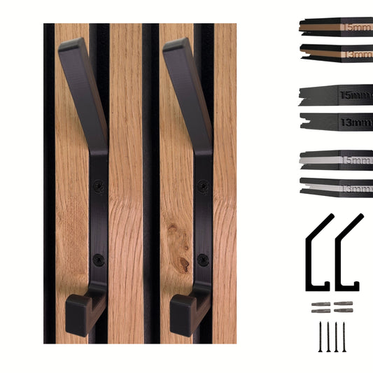 2 Garderobenhaken für Akustikpaneele und Wände