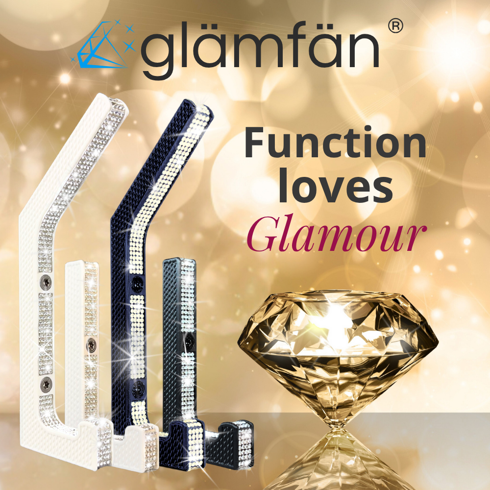 glämfän® Garderobenhaken mit Strasssteinen