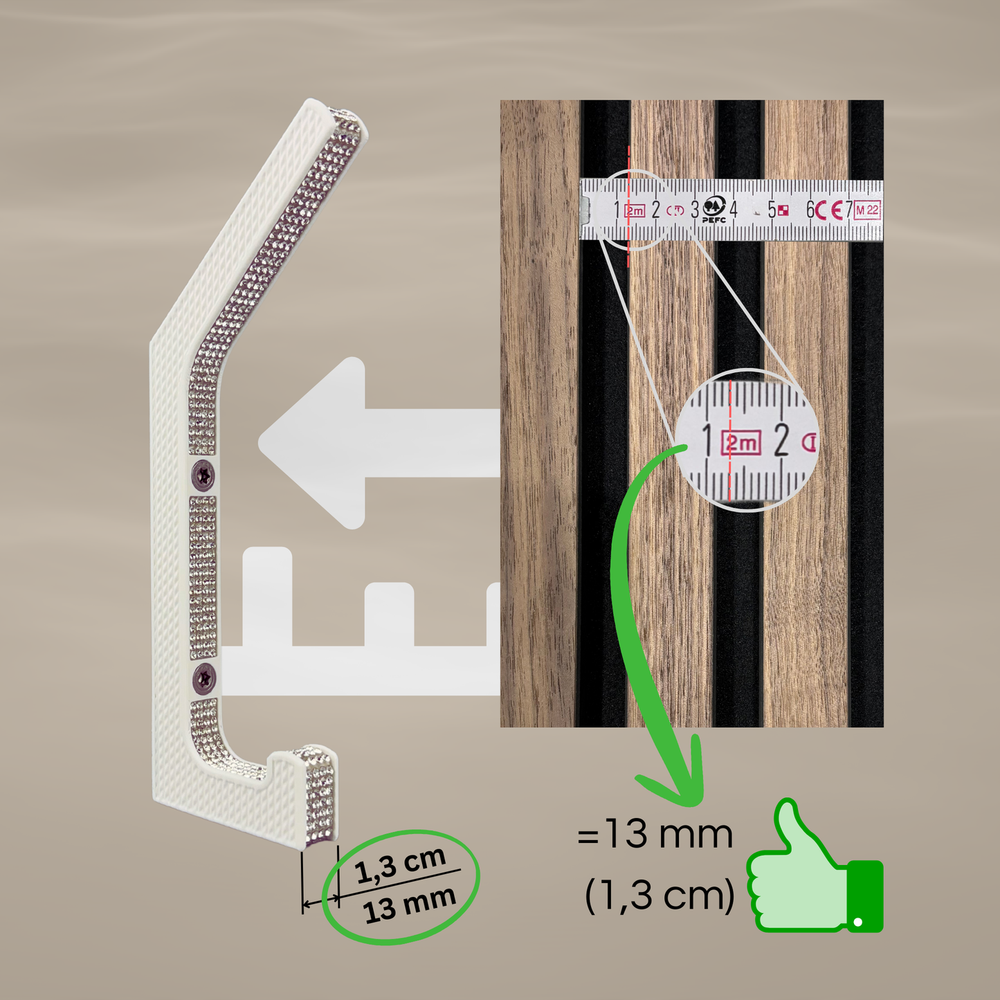 glämfän® Glamour Haken Weiß / Silber