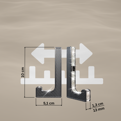 glämfän® Glamour Haken kurz Schwarz / Silber