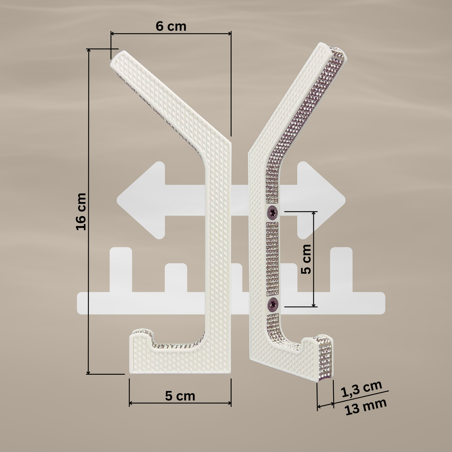 glämfän® Glamour Haken Weiß / Silber