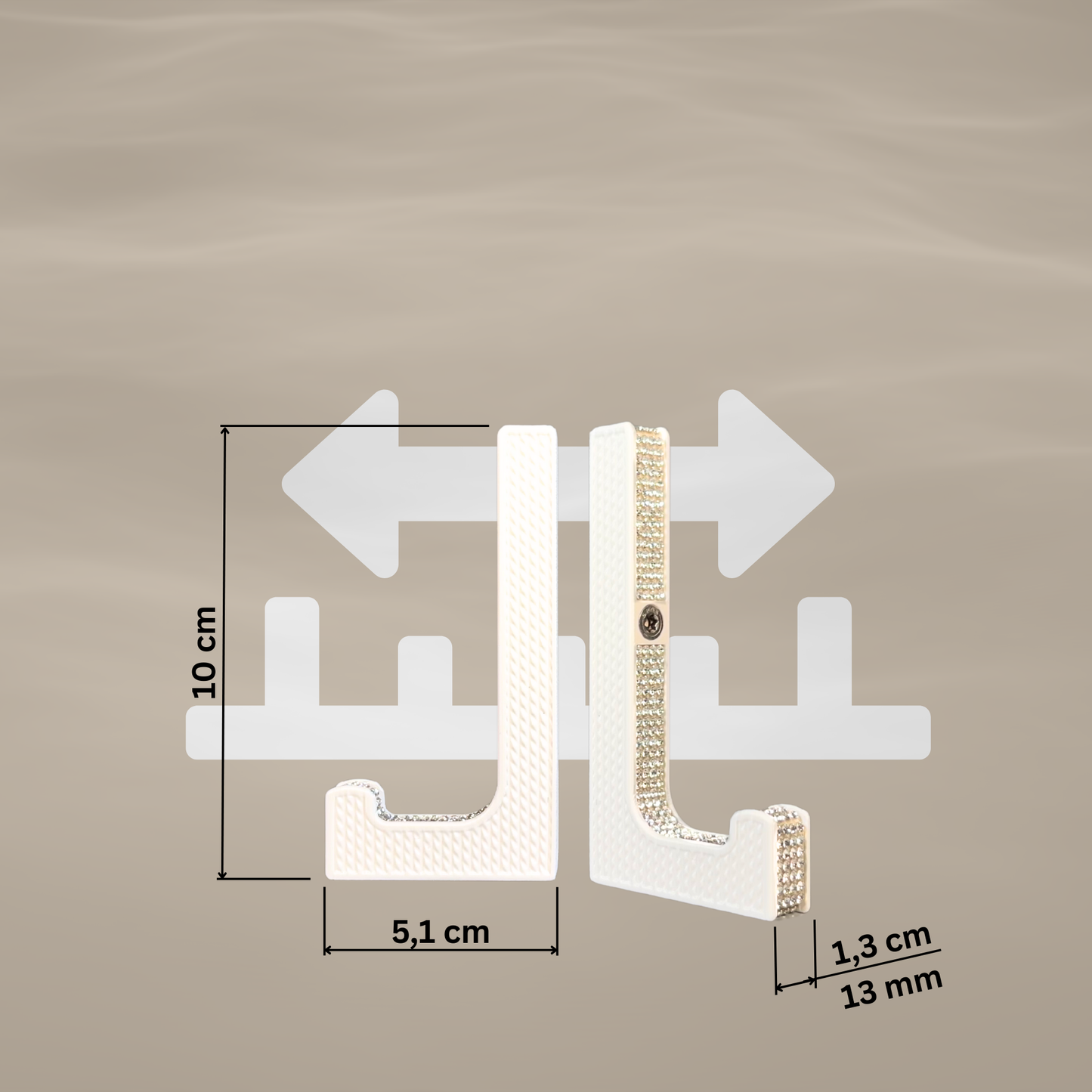 glämfän® Glamour Haken kurz Weiß / Silber