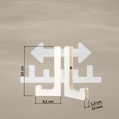 glämfän® Glamour Haken kurz Weiß / Silber