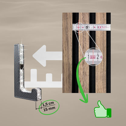 glämfän® Glamour Haken kurz Schwarz / Silber