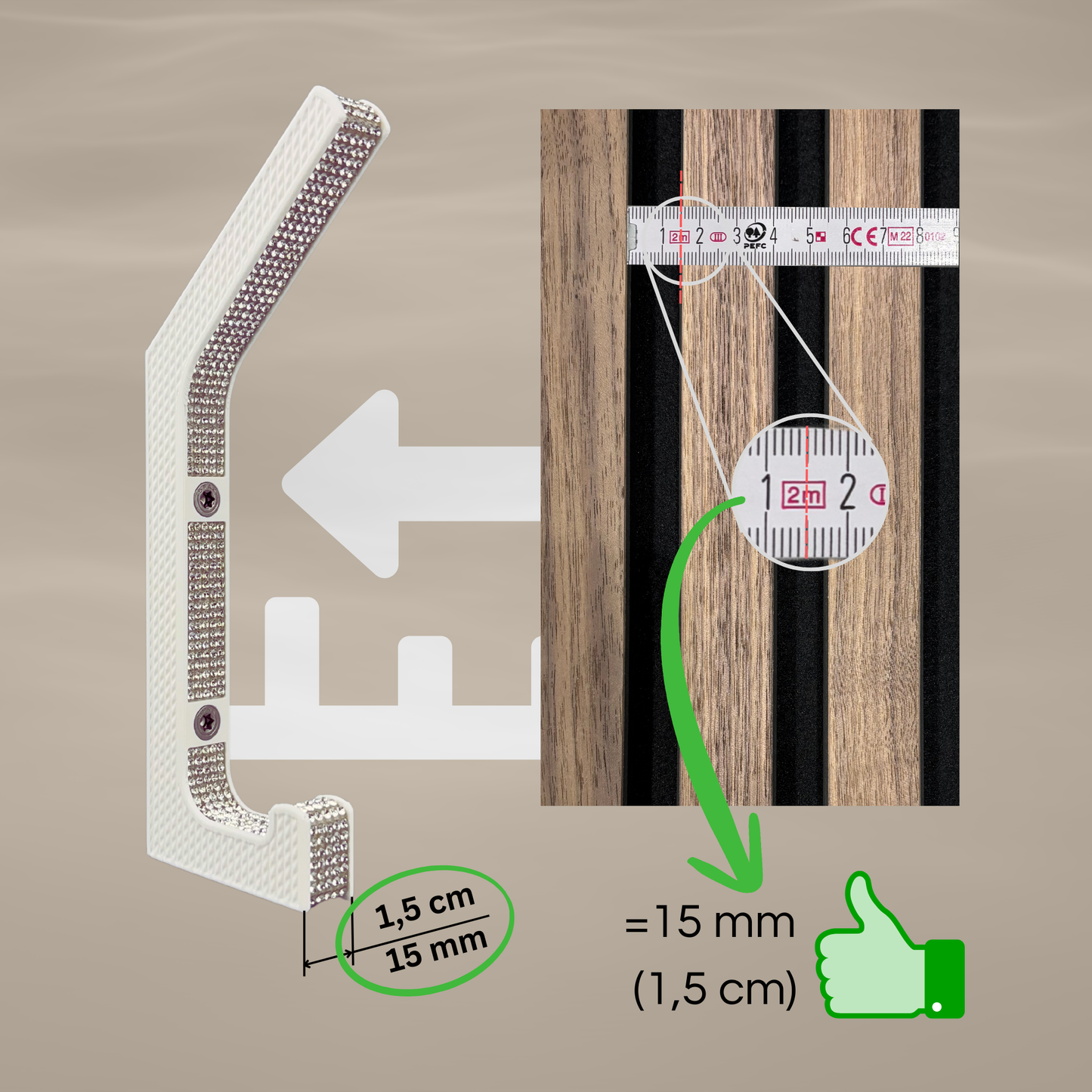 glämfän® Glamour Haken Weiß / Silber