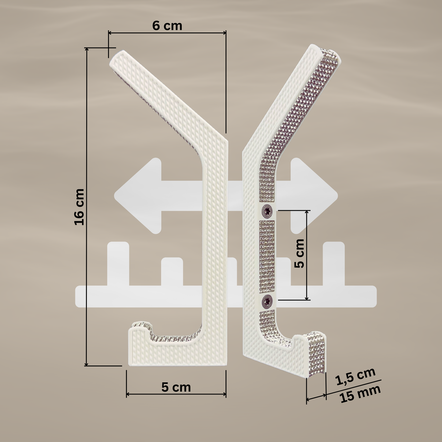 glämfän® Glamour Haken Weiß / Silber