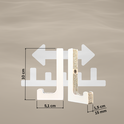 glämfän® Glamour Haken kurz Weiß / Silber