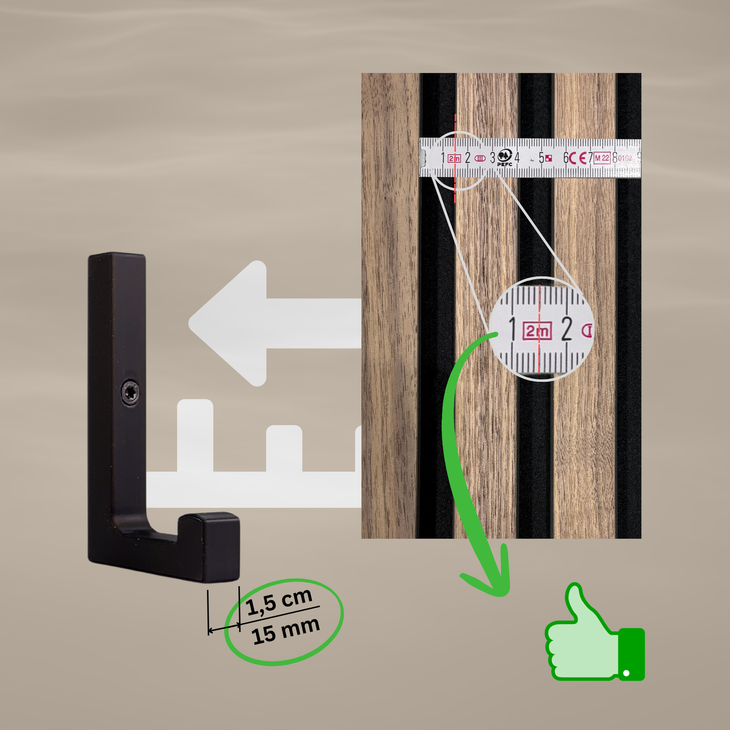 glämfän® Essential Haken kurz Schwarz