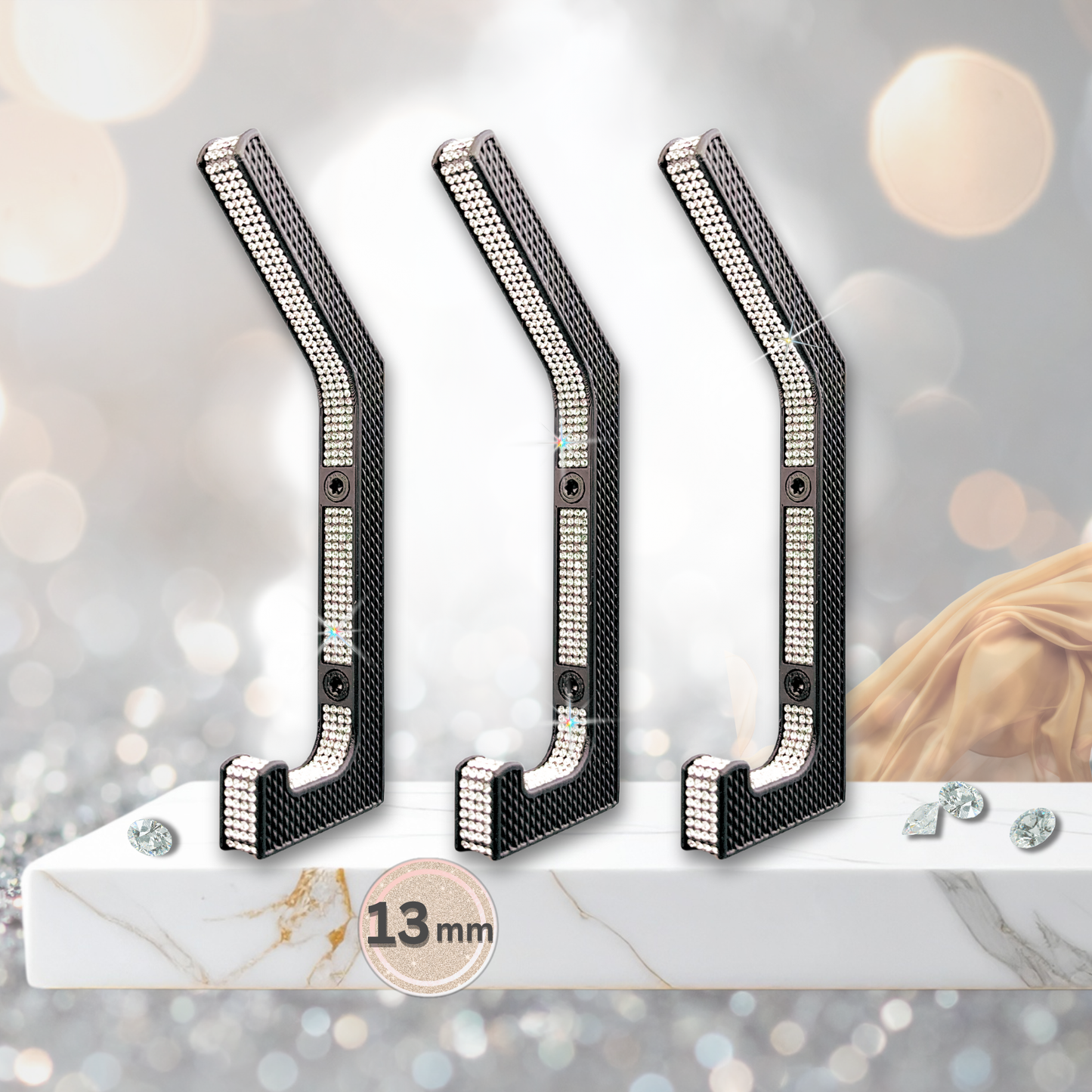 glämfän® Glamour Haken Schwarz / Silber