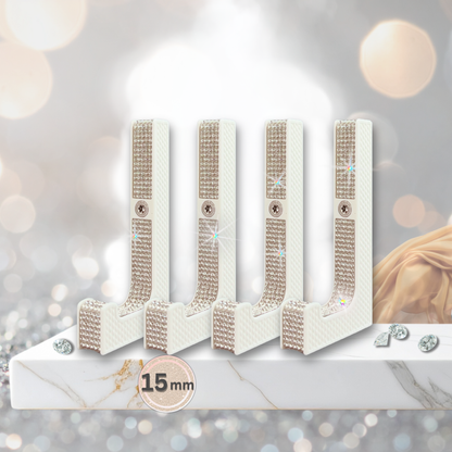 glämfän® Glamour Haken kurz Weiß / Silber