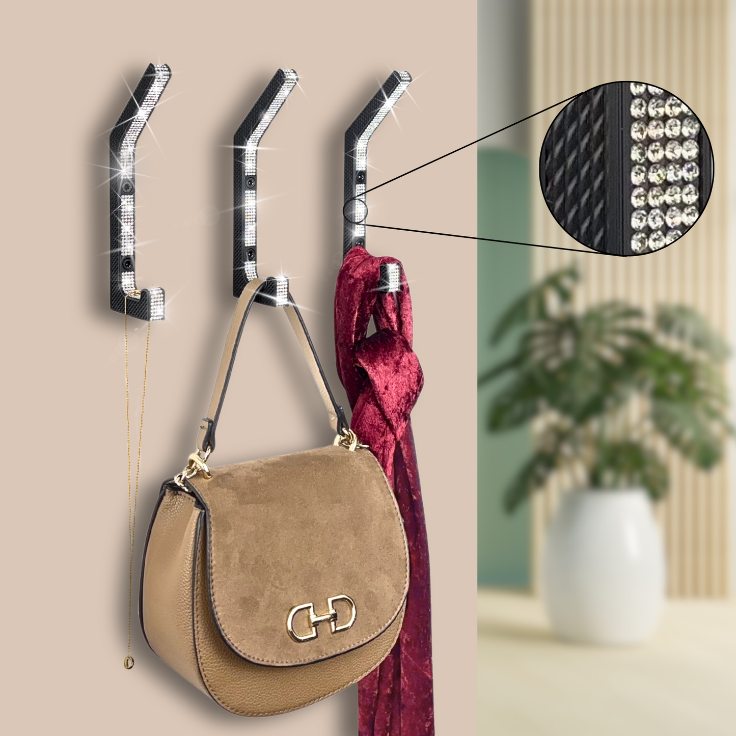 glämfän® Glamour Haken Schwarz / Silber