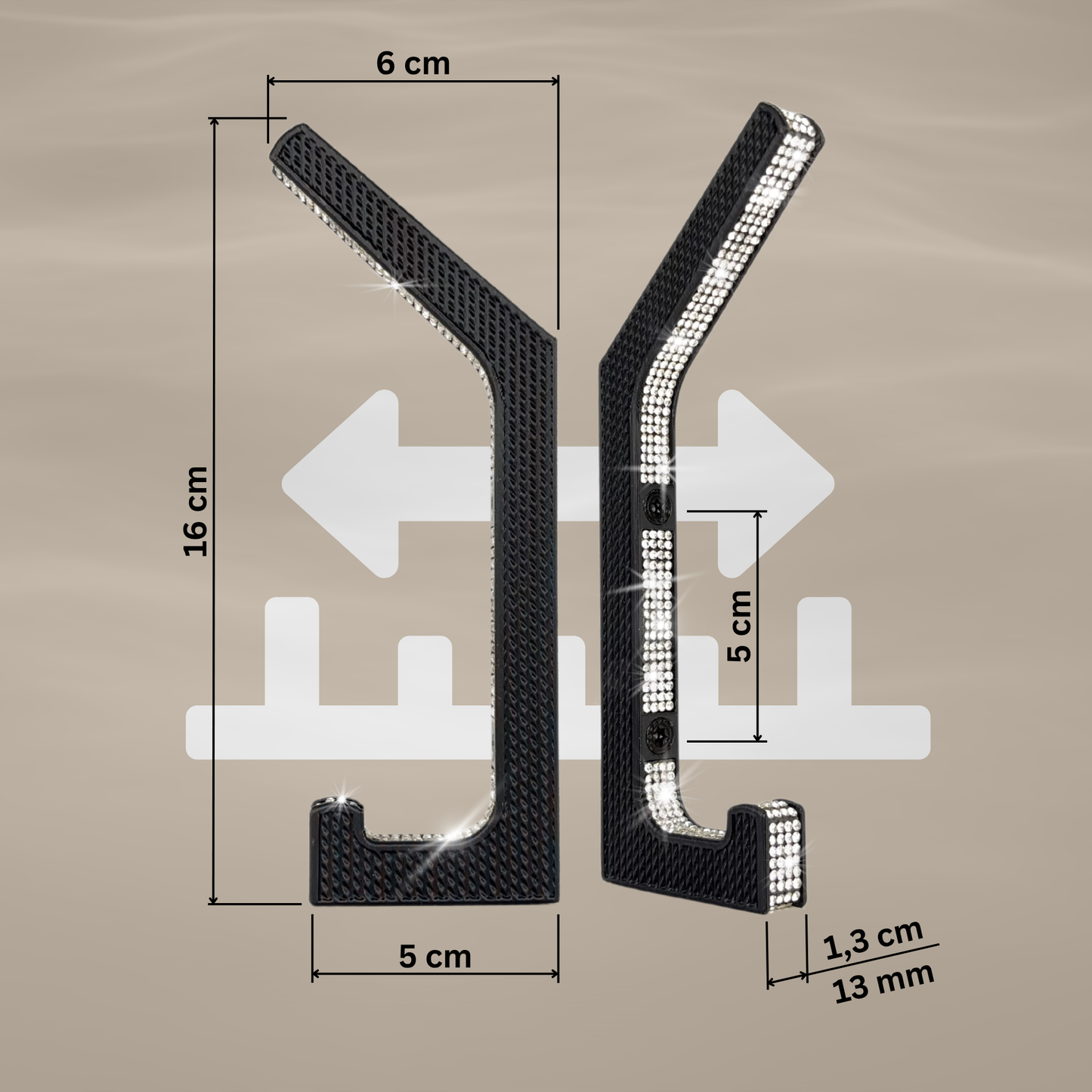 glämfän® Glamour Haken Schwarz / Silber