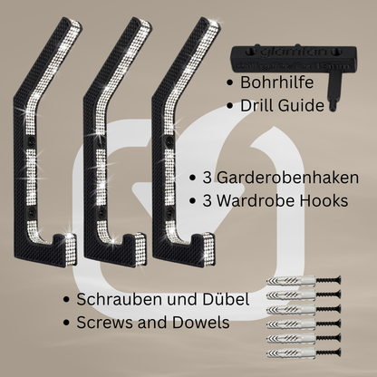 glämfän® Glamour Haken Schwarz / Silber