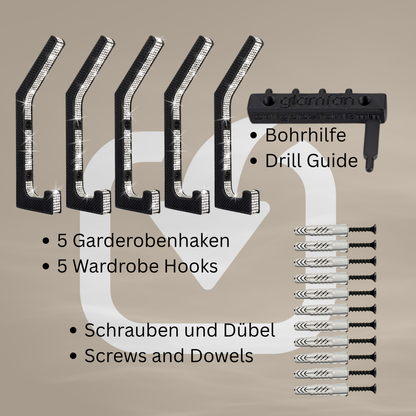 glämfän® Glamour Haken Schwarz / Silber