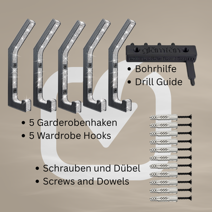 glämfän® Glamour Haken Schwarz / Silber