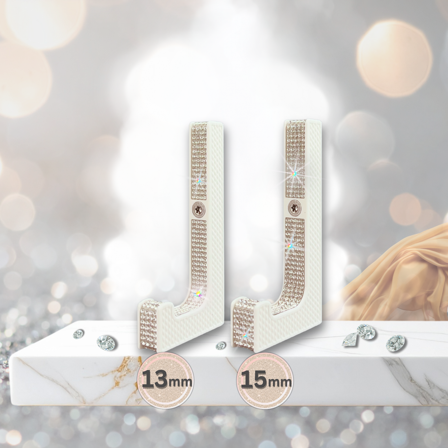 glämfän® Glamour Haken kurz Weiß / Silber