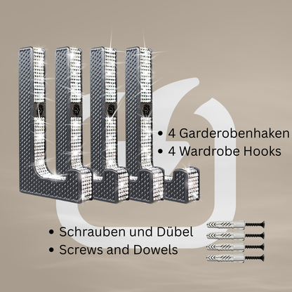 glämfän® Glamour Haken kurz Schwarz / Silber