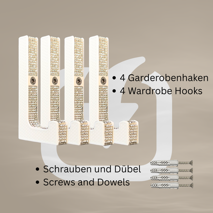 glämfän® Glamour Haken kurz Weiß / Silber