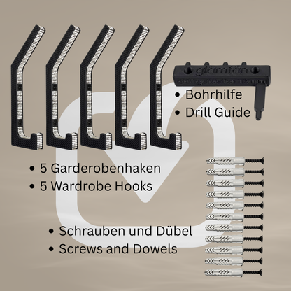 glämfän® Glamour Haken Schwarz / Silber