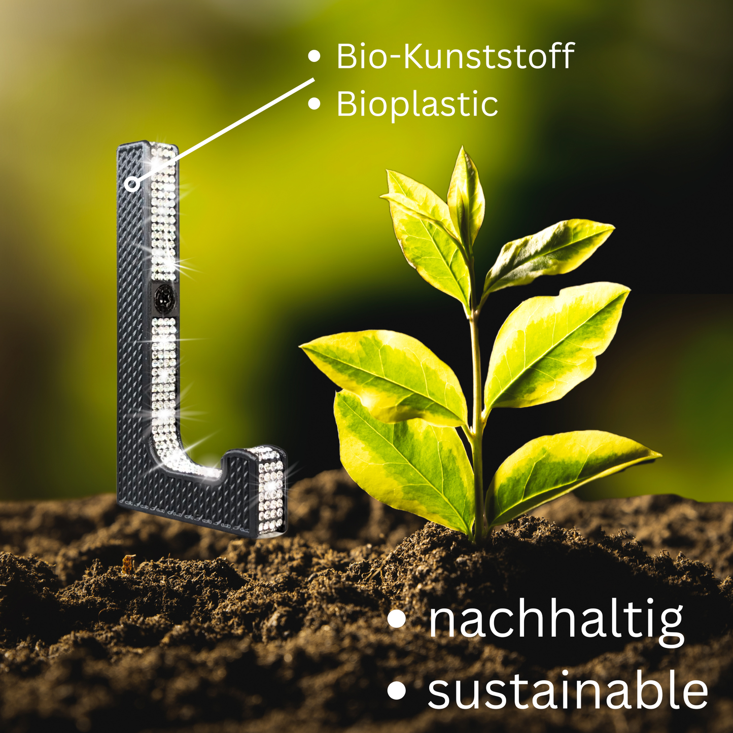 glämfän® Glamour Haken kurz Schwarz / Silber