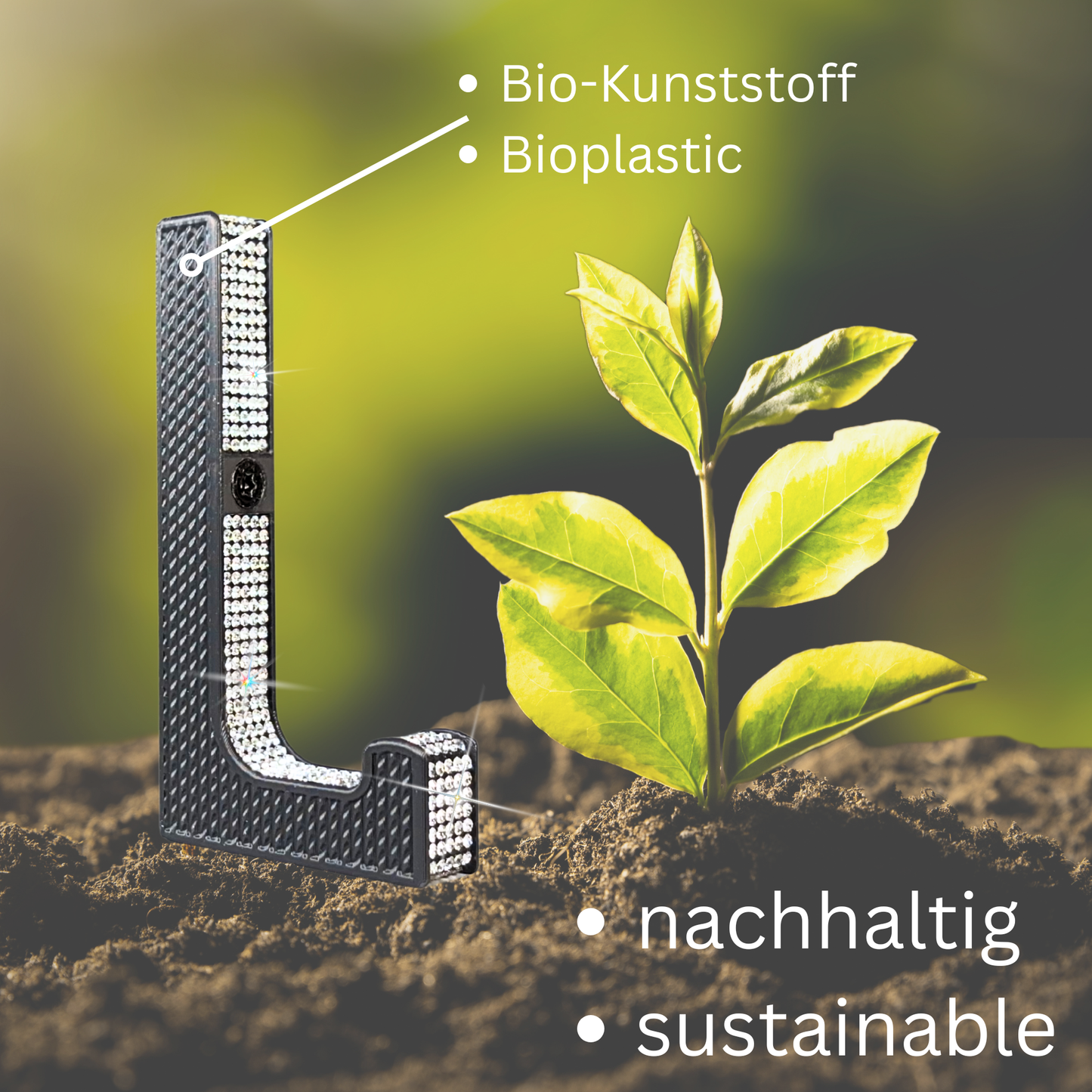 glämfän® Glamour Haken kurz Schwarz / Silber