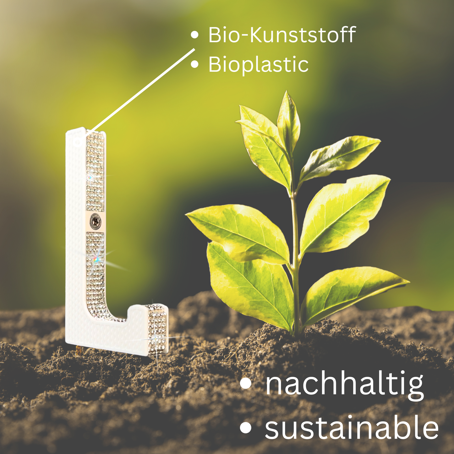 glämfän® Glamour Haken kurz Weiß / Silber