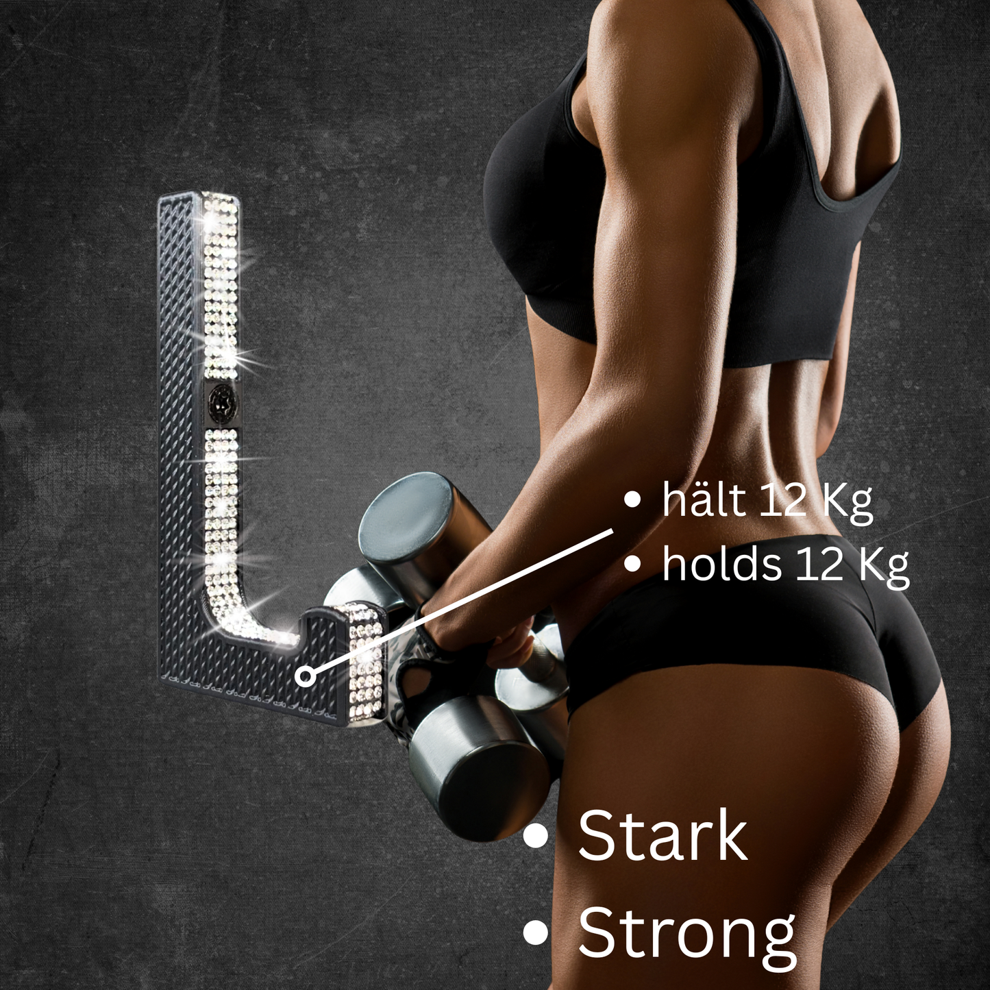 glämfän® Glamour Haken kurz Schwarz / Silber