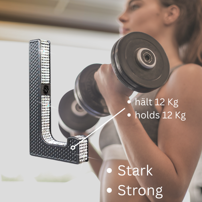 glämfän® Glamour Haken kurz Schwarz / Silber