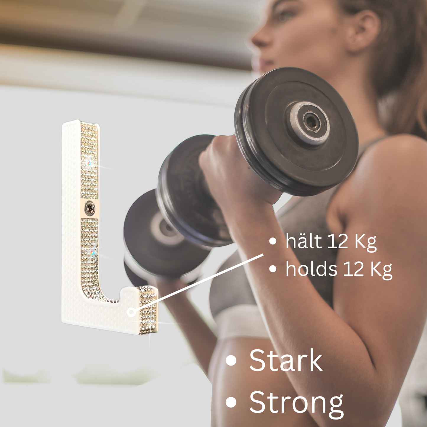 glämfän® Glamour Haken kurz Weiß / Silber