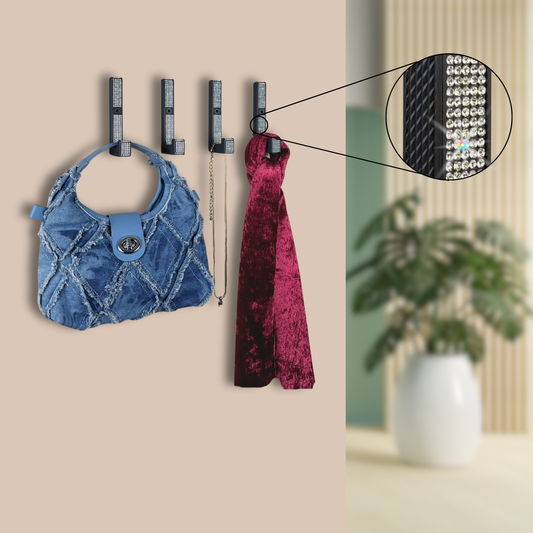 glämfän® Glamour Haken kurz Schwarz / Silber