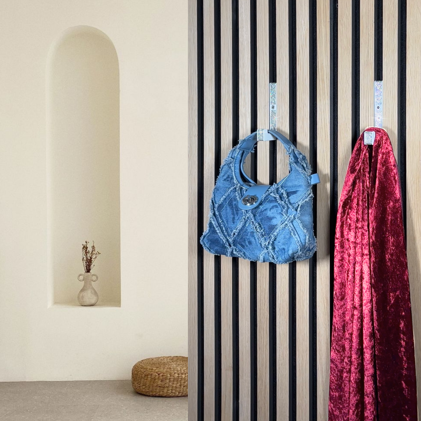 glämfän® Glamour Haken kurz Weiß / Silber