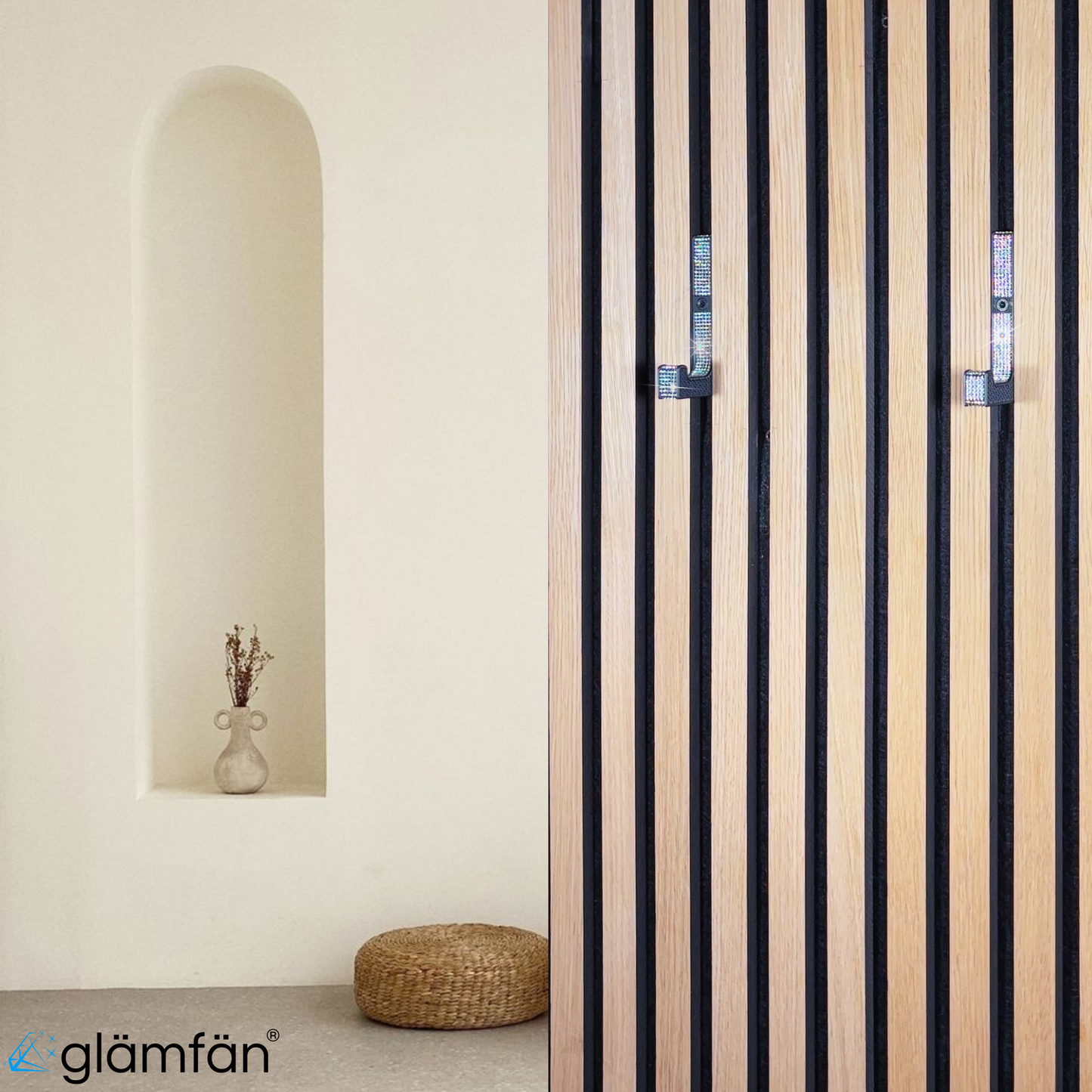 glämfän® Glamour Haken kurz Schwarz / Silber