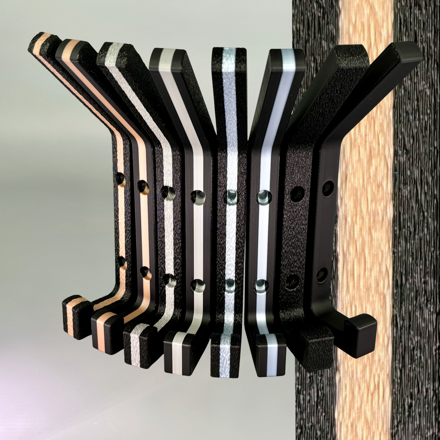 Maßanfertigung Garderobenhaken, mehrfarbig, Oberfläche vibrant